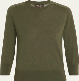 Loro Piana Girocollo Manica Neo Piuma Cashmere Sweater