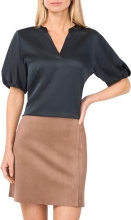 Vince Camuto Puff Sleeve Satin Top in Forest Night at Nordstrom Rack, Size X-Large P