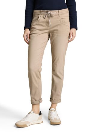 Tom Tailor 7/8-Hose TOM TAILOR Tapered, Damen, Gr. 36, L&auml;nge 28, soft taupe grau, Web, Obermaterial: 92% Baumwolle, 5% Polyester, 3% Elasthan. Futter: 100% Baumw