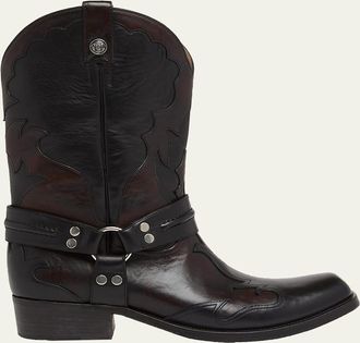 Versace Mens Nubuck Leather Western Boots