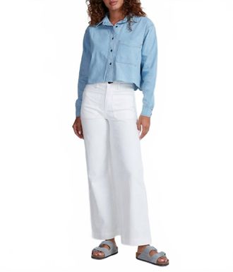 ASKK NY Cropped Denim Shirt In Indigo