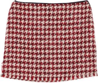 Liu Jo Houndstooth Pattern Mini Skirt With Textured Hemline