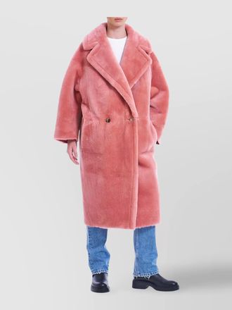 BLANCHA faux fur double-breasted coat