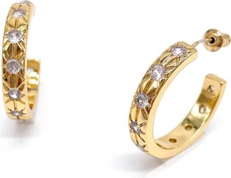 Adornia Swarovski Crystal Starburst Hoop Earrings in Yellow at Nordstrom Rack