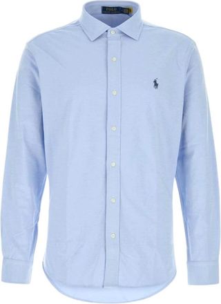 Polo Ralph Lauren Cotton Blend Shirt - Heren - Casual Overhemden - Blauw - S - Katoen - Overhemden