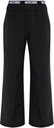 Moschino Broeken, Dames, Zwart, L, Katoen, Logo Print Trainingsbroeken
