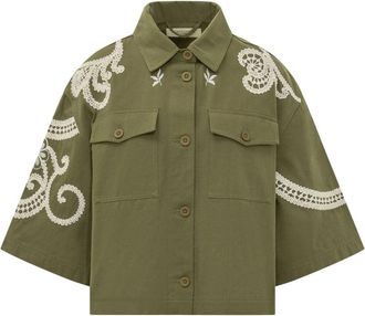 Max Mara Shirt Jacket - Dames - Zomerjassen - Groen - M - Jassen