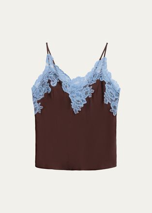A.L.C. Hana Lace-Trim Satin Top