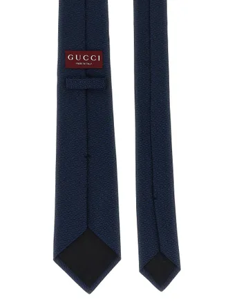 Gucci Jacquard Morsetto Gucci Motif Necktie - Navy