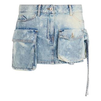 The Attico Denim Skirts, female, Blue, Size: W27 Fay Cargo Mini Skirt