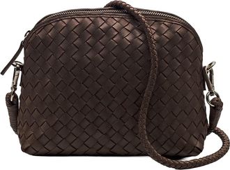 Dragon Diffusion Chunky Fellini Dark Brown Woven Calfskin Leather Clutch
