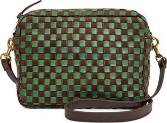 Clare Vivier Midi Sac Woven Crossbody Bag in Deep Pine Chocolate at Nordstrom