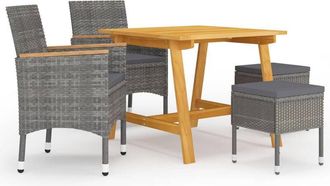 vidaXL Juego De Comedor De Jard&iacute;n De 5 Piezas Gris Vidaxl