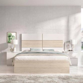 Dmora Dmora - Cama Doblezimella, Sommier Para Dormitorio, Estructura De Cama Por Habitaci&oacute;n, Estructura Del Sostenedor Del Colch&oacute;n, 259x195 H122 Cm, Blanco 