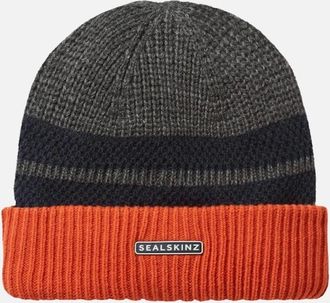 Sealskinz Mens Sealskinz Bittering Textured Beanie Grey Marl - Black - Size: L/XL