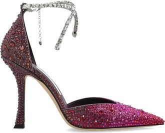 Jimmy Choo London Stevie 100 - Dames - Pumps - Paars - 36 EU - Satijn - Schoenen