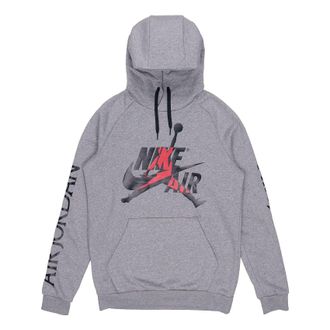 Nike Jordan Air Jordan Alphabet Logo Pullover Hooded Fleece Gray DH9505-091