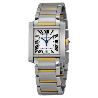 Cartier Pre-owned Cartier Tank Francaise Silver Grained Dial Mens Watch W51005Q4