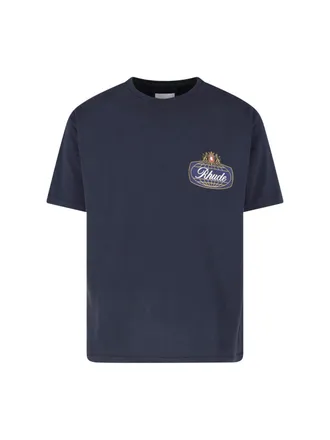 Rhude Boxy-Fit T-Shirt with Graphic Racing Motif
