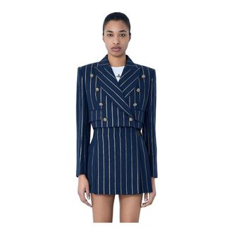 Vivienne Westwood Blazers, female, Blue, Size: 2XS Cut-Off Blazer