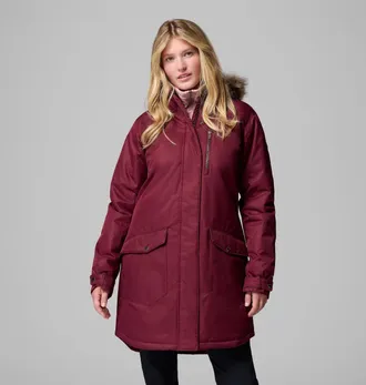 Columbia Suttle Mountain Parka Jacket Womens Rich Wine Insulated JZZ1317