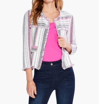 Nic+Zoe Deborah Dashing Days Jacket In Pink Multi
