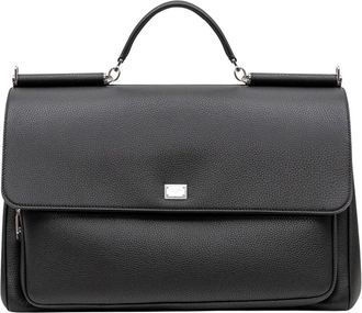 Dolce & Gabbana Tassen, Heren, Zwart, ONE Size, Leer, Borsa a mano Odissea