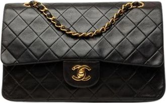 Chanel Pre-owned Double Flap Schoudertas - Dames - Vintage Schoudertas - Zwart - ONE Size - Leer - Vintage