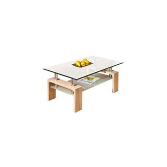 Inter Link SAS Kit tavolino doppio vetro rovere cm. 100x60x45H