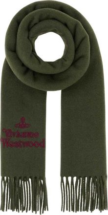 Vivienne Westwood Sciarpa con Orb Ricamato - - Accessories - Donna - Verde - ONE SIZE