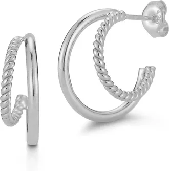 Glaze Jewelry Sterling Silver Double Hoops