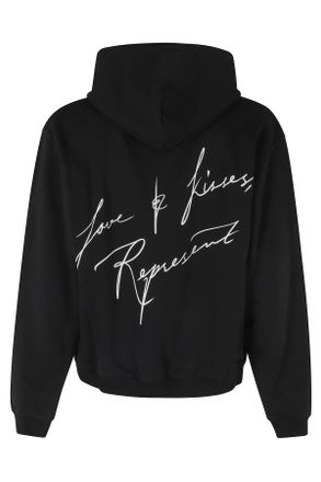 Represent Love And Kisses Print Oversized Zip-Through Hoodie