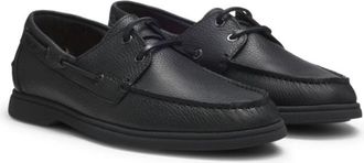 BOSS Boat shoes in tumbled leather