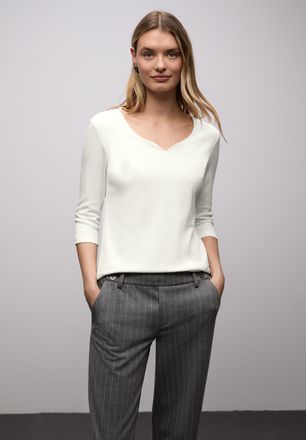 Street One 3/4-Arm-Shirt STREET ONE Style ADA, Damen, Gr. 38, sanftes wei&szlig;, Jersey, Obermaterial: 50% Baumwolle, 50% Modal. Futter: 100% Baumwolle, unifarben, no