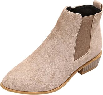 Generic DFSDJEUW boots waterproof women Womens Ankle Boots Wide Fit Shoes Comfortable Waterproof Side Zip Short Booties Warm Lined Low Heel Calf Wellies Fashi