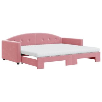 vidaXL Vidaxl - Sof&aacute; Cama Nido Con Colch&oacute;n Terciopelo Rosa 90x200 Cm