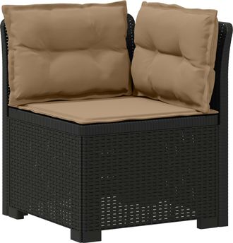 vidaXL Sill&oacute;n Individual De Jard&iacute;n Con Cojines Apariencia De Ratan Pp Vidaxl