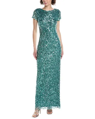 Adrianna Papell Beaded Mesh Gown