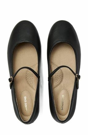 Lands End Classic Leather Mary Jane Flats in Black at Nordstrom, Size 6