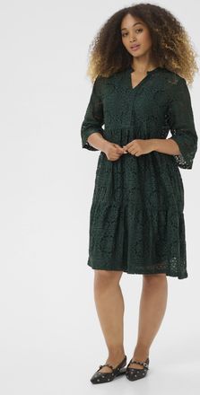 Cream Jurk CRTiley A-shape green