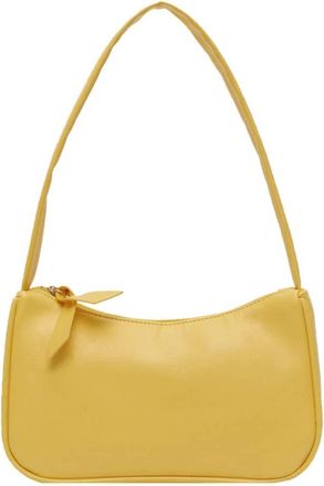 Generic Retro Women Solid Color Zipper Phone Bag Hand Bag Shoulder Bag Armpit Bag Top Handle Handbags for Women (Yellow, One Size)