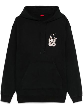 HUGO BOSS Hoodie met print - Zwart