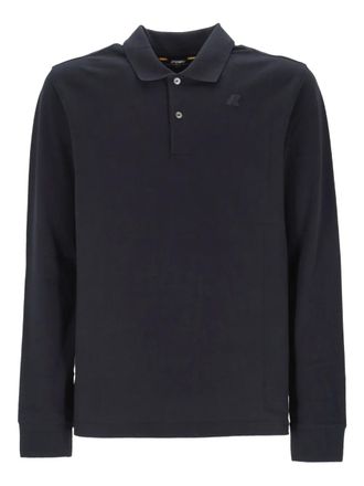K-Way logo-embroidered polo shirt - unisex - Cotton/Elastane - L - Blue