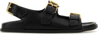 Valentino Garavani Black Leather Sandals