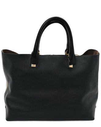 Chloé Black Smooth Calfskin Medium Baylee Two-Tone Tote (Authentic Pre-Loved)