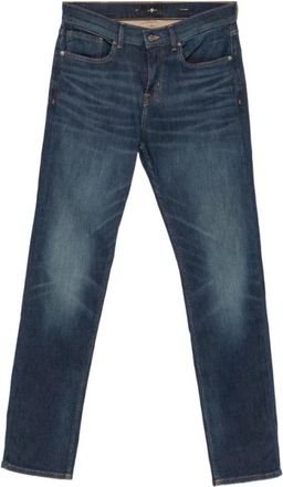 7 For All Mankind Jeans met verweerd effect - Heren - Slim Fit Jeans - Blauw - W32 - Jeans