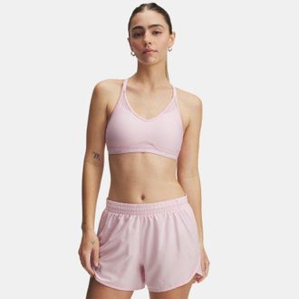 Under Armour Crossback Low Sport-BH für Damen Prime Rosa / Weiß XS