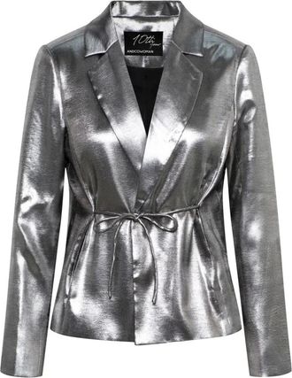 &Co Woman Jassen, Dames, Grijs, XL, Leer, London Blazer