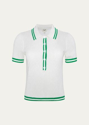 L'agence Calvin Striped-Trim Polo Shirt