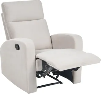 Beliani Sof&aacute; Reclinable Manual Moderno De Terciopelo 2 Plazas Blanco Crema Verdal